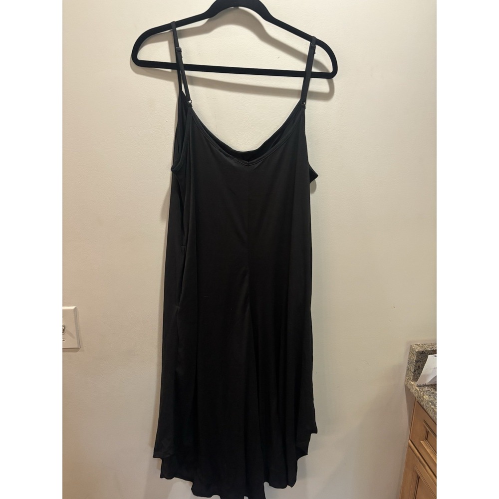 NWT J. Valdi Flowy Jumpsuit Swim Cover Up Jumpsuit Black Size Large - Picture 4 of 12
